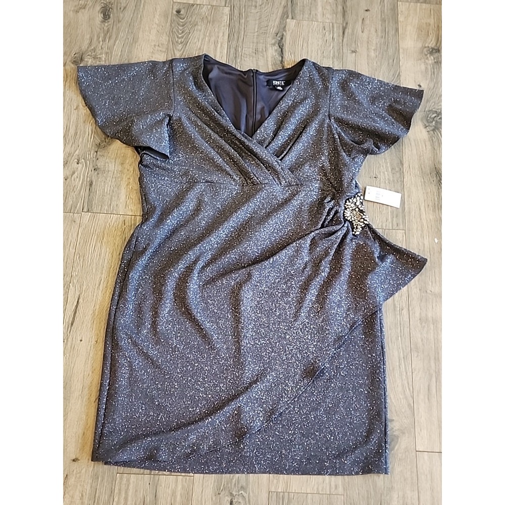 Ignite Evenings Womens Metallic Evening Dress Sparkle Sz 22W Mother Of The Bride